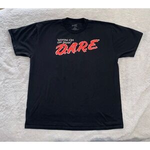 D.A.R.E. DARE Keep Kids Off Drugs Education Black Tee T Shirt Men Extra Large XL